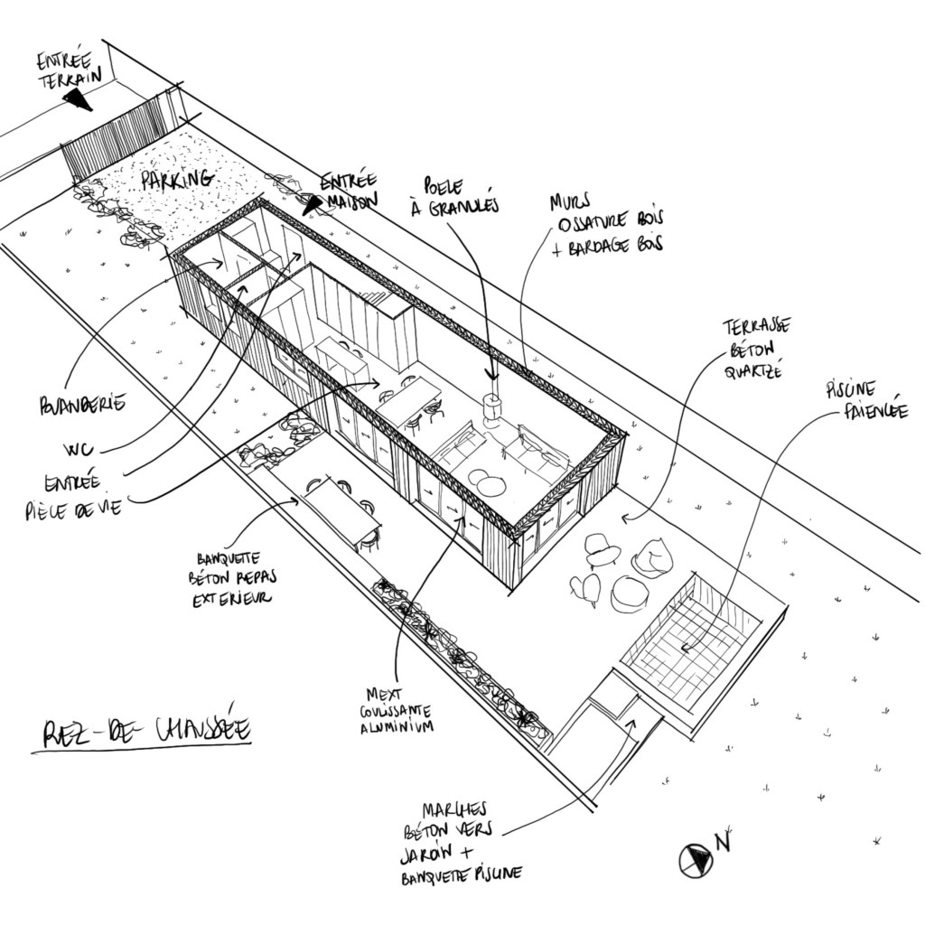 Construction maison bois à Saubion - LPL Architecture 