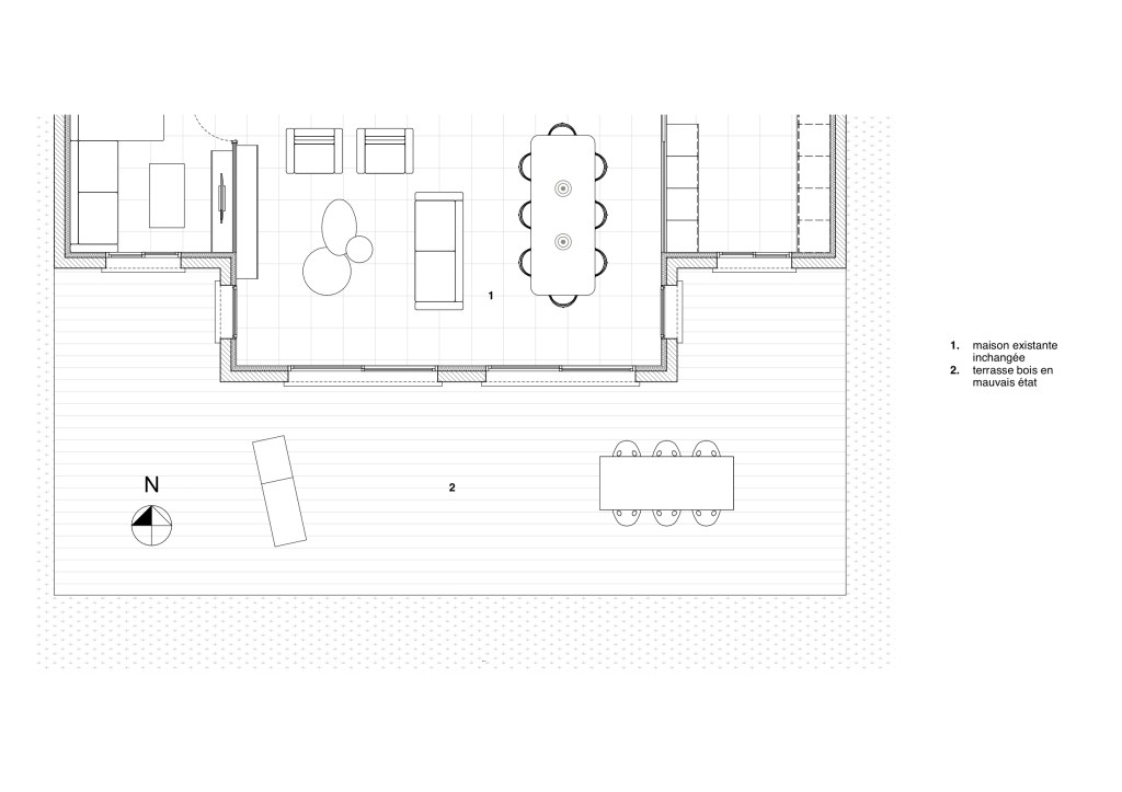 Terrasse existant à Saubion - LPL Architecture